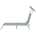 Gartenliege Stahl grau Sonnendach verstellbar FOLIGNO