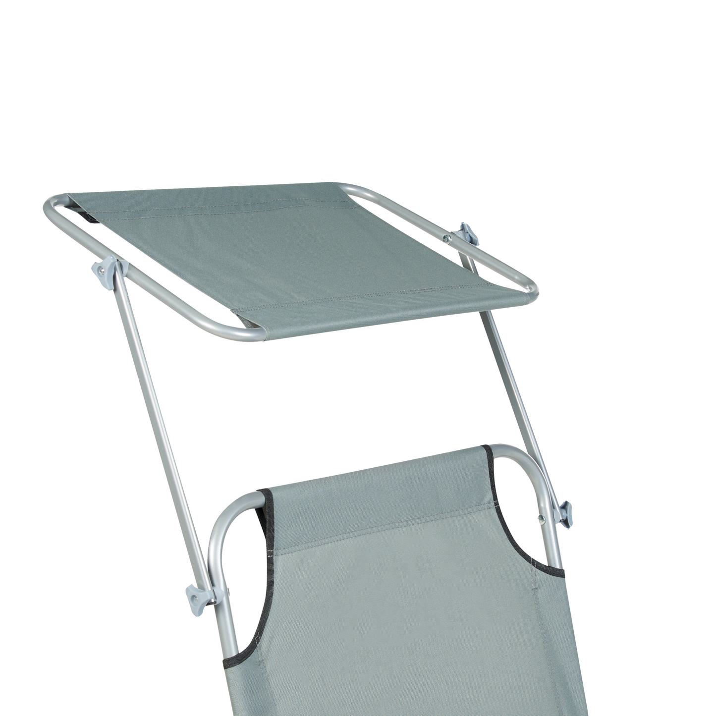 Gartenliege Stahl grau Sonnendach verstellbar FOLIGNO