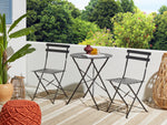 Bistro Set klappbar FIORI Metall Schwarz