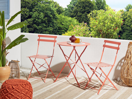 Bistro Set klappbar FIORI Metall Korallenrot