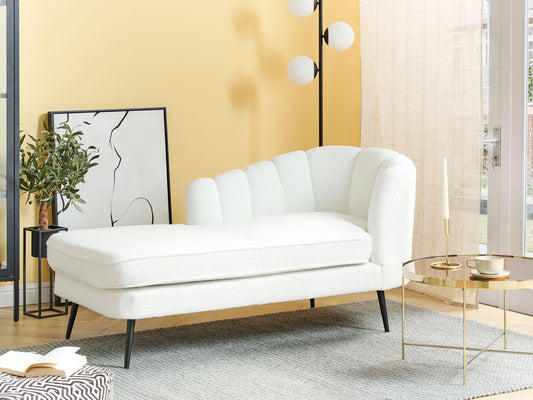 Chaiselongue Bouclé cremeweiss rechtsseitig ALLIER
