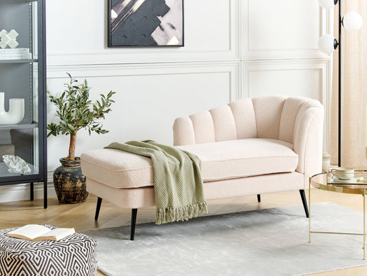 Chaiselongue Bouclé hellbeige rechtsseitig ALLIER