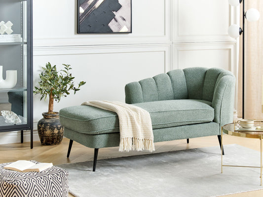 Chaiselongue Bouclé grün rechtsseitig ALLIER