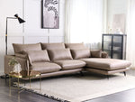 3-Sitzer Ecksofa Kunstwildleder hellbraun linksseitig GALLO