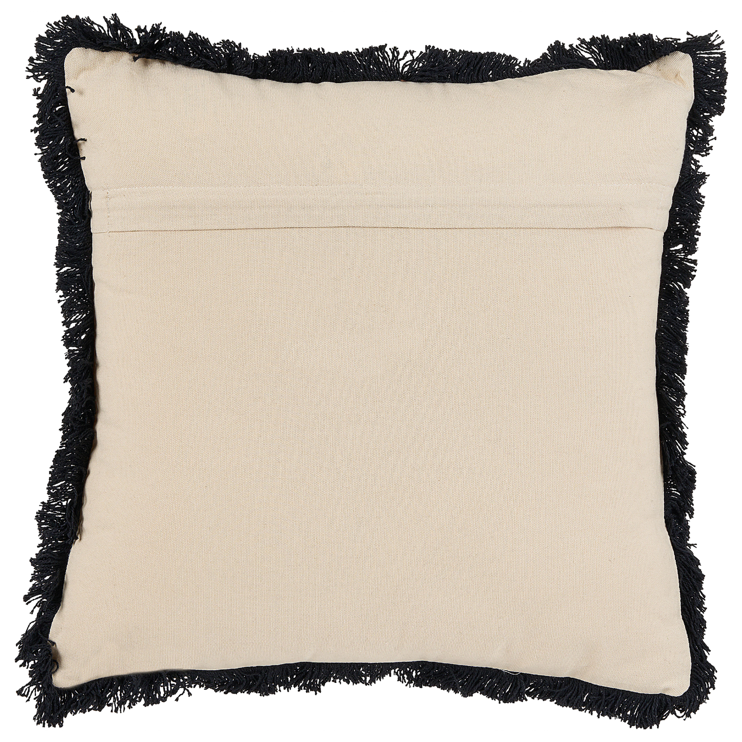 Dekokissen Tiermotiv Baumwolle beige bestickt mit Fransen 45 x 45 cm BANNU