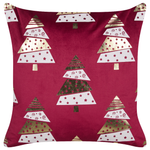 Dekokissen 2er Set GOLDSPRUCE Samtstoff 45 x 45 cm Rot Weihnachtsmotiv