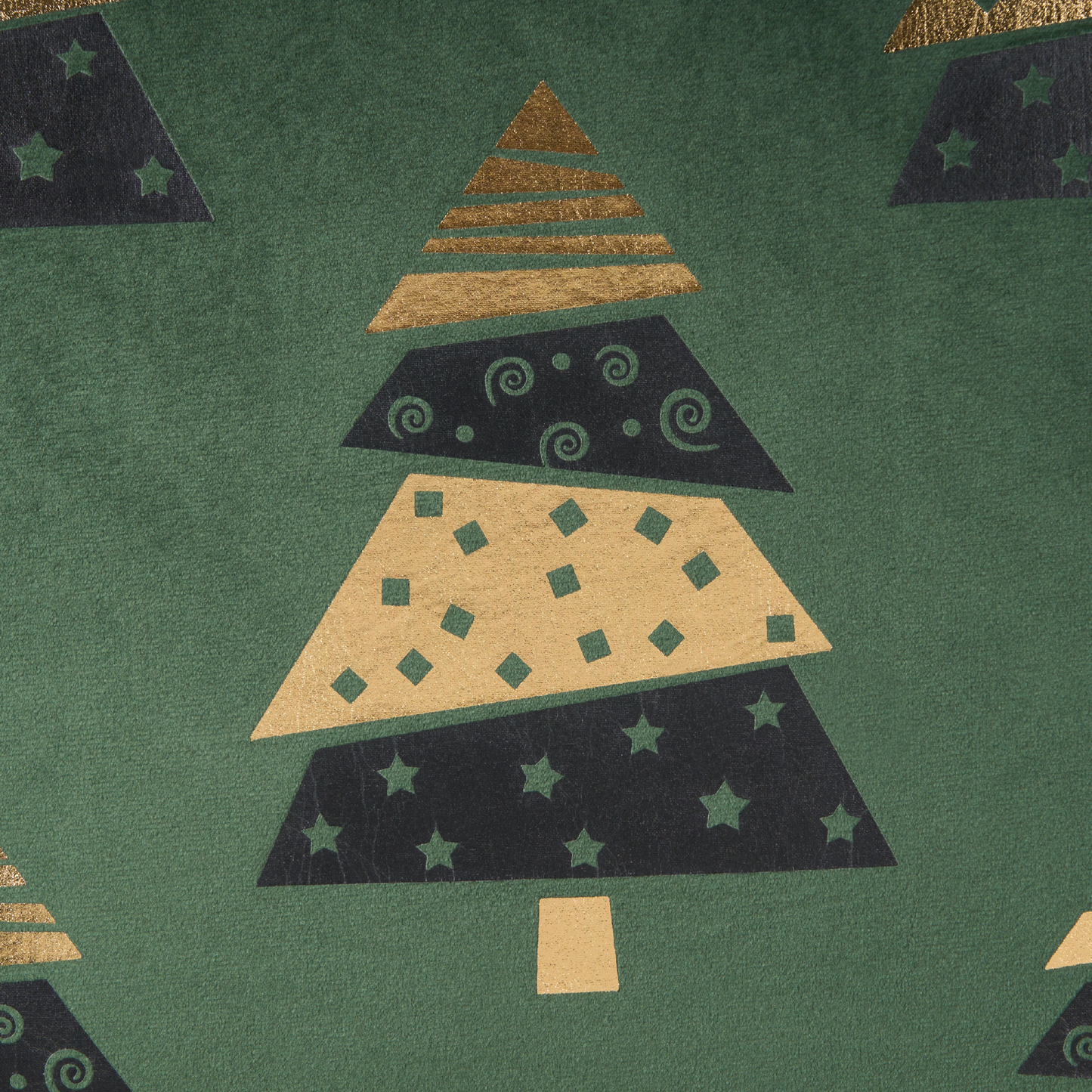 Dekokissen 2er Set GOLDSPRUCE Samtstoff 45 x 45 cm Grün Weihnachtsmotiv