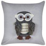 Dekokissen Samtstoff Eulenmotiv grau 45 x 45 cm 2er Set OPHRYS
