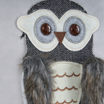 Dekokissen Samtstoff Eulenmotiv grau 45 x 45 cm 2er Set OPHRYS