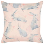 Dekokissen Baumwolle Hasenmotiv rosa 45 x 45 cm 2er Set RATIBIDA
