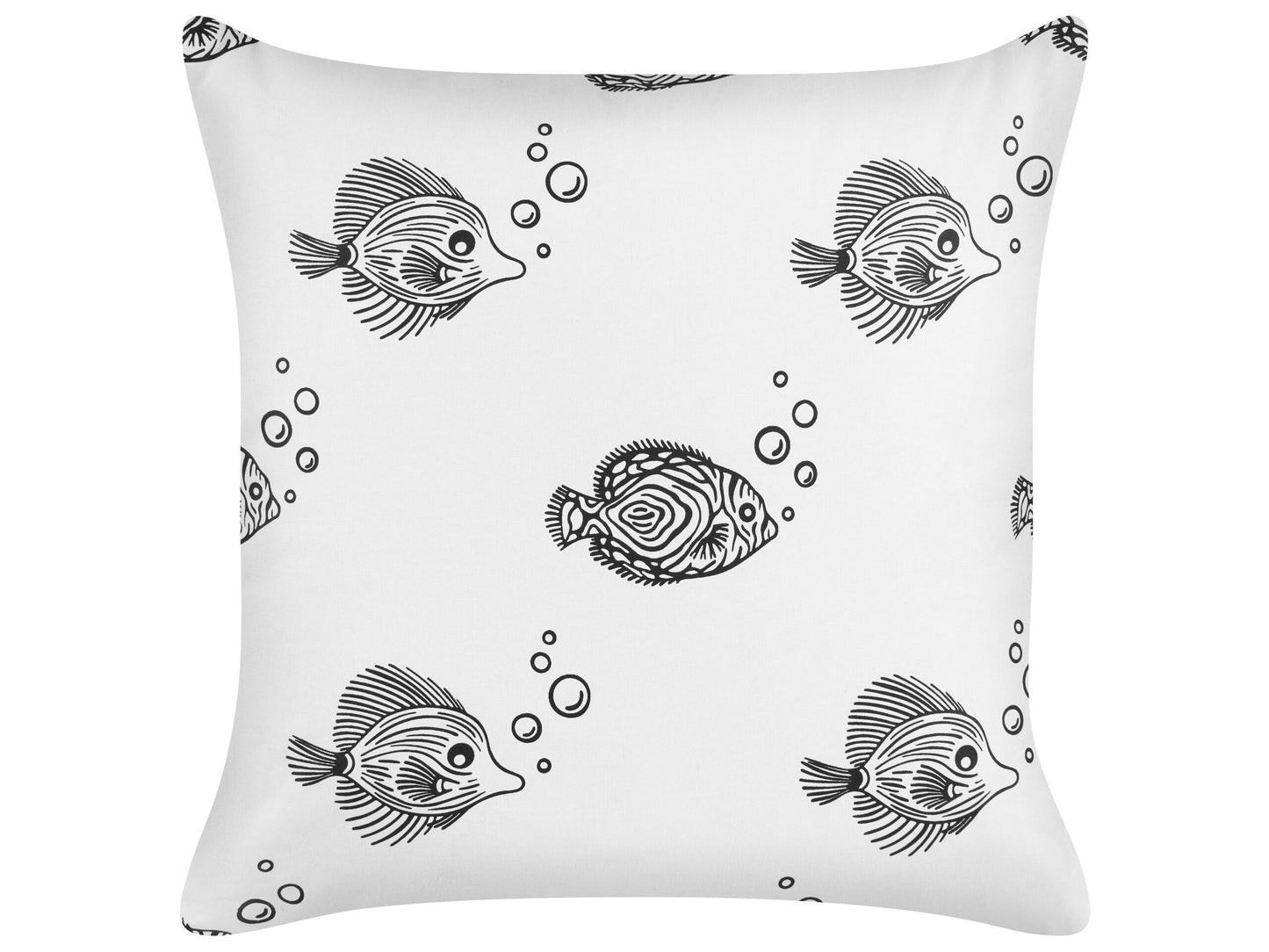 Kinderkissen aus Baumwolle mit Fischmotiven 45 x 45 cm Weiss 2er Set TWEEDIA