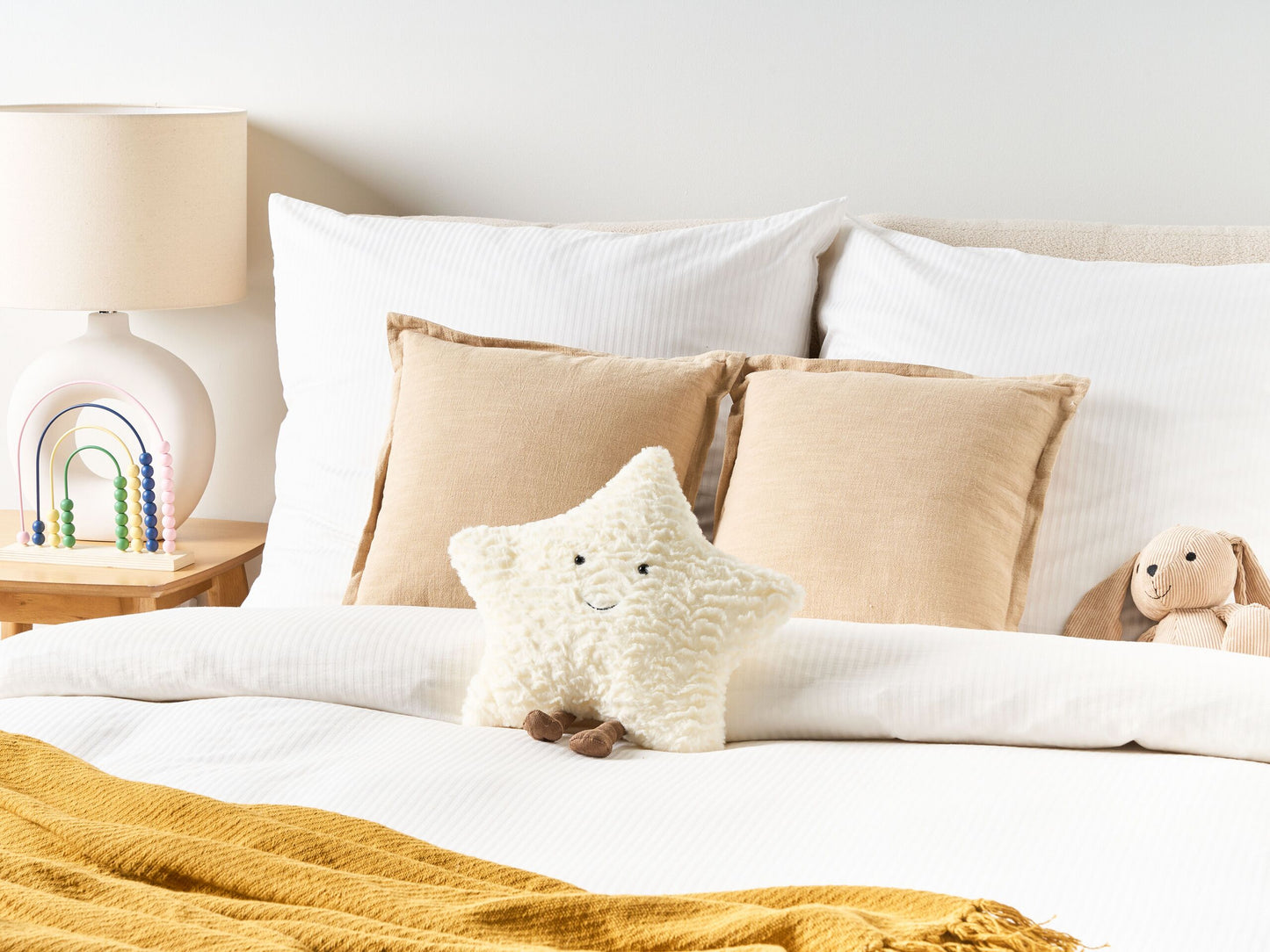 Kinderkissen Stern 40 x 40 cm Weiss STARFRUIT