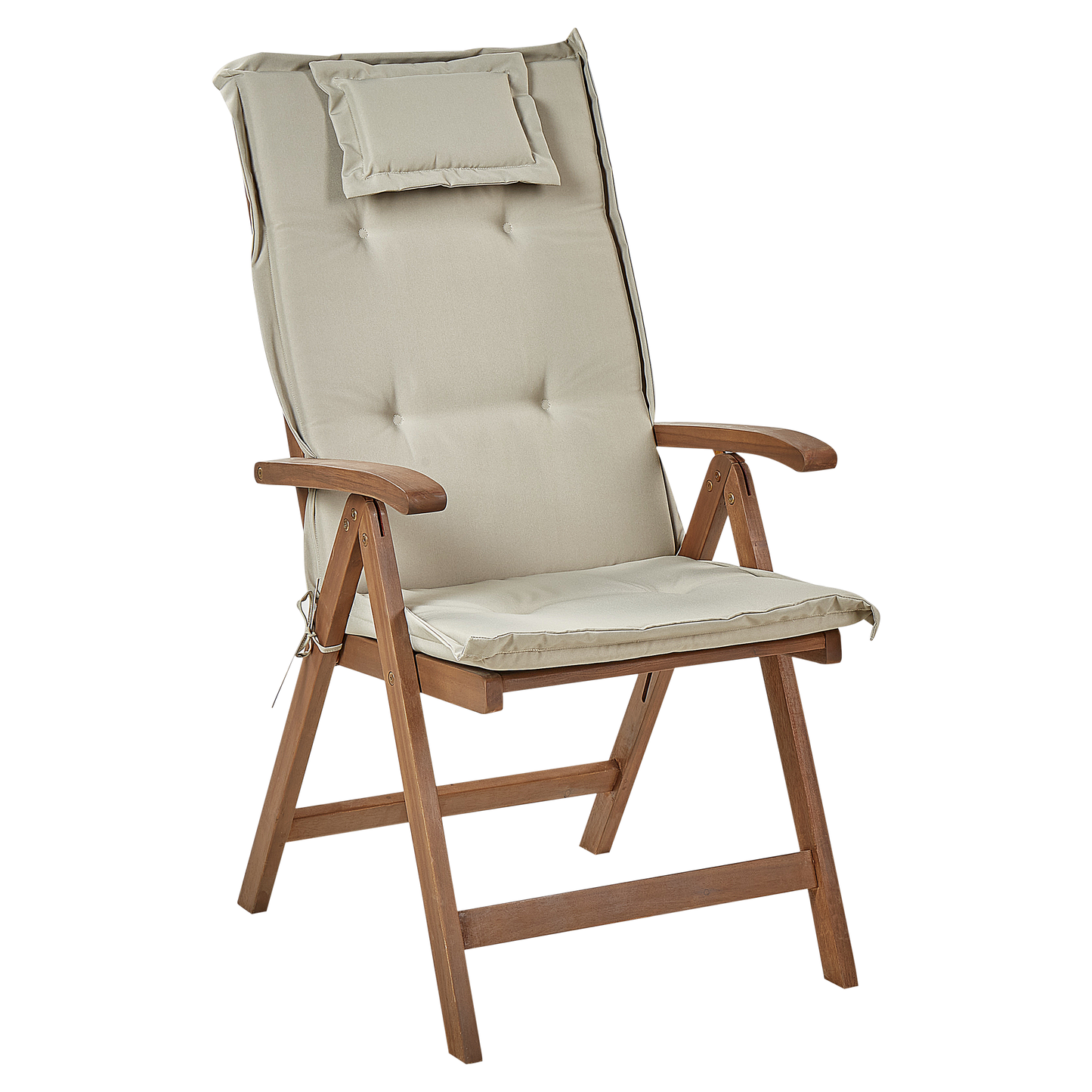 Set mit 2 Stühlen und Sitzkissen AMANTEA Akazienholz Taupe