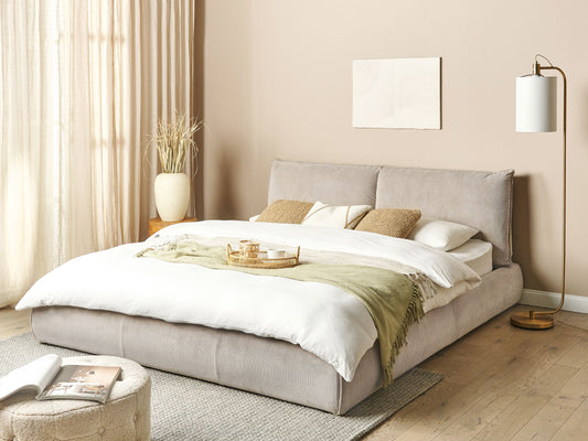 Bett mit Lattenrost Cord VINAY 180 x 200 cm Taupe