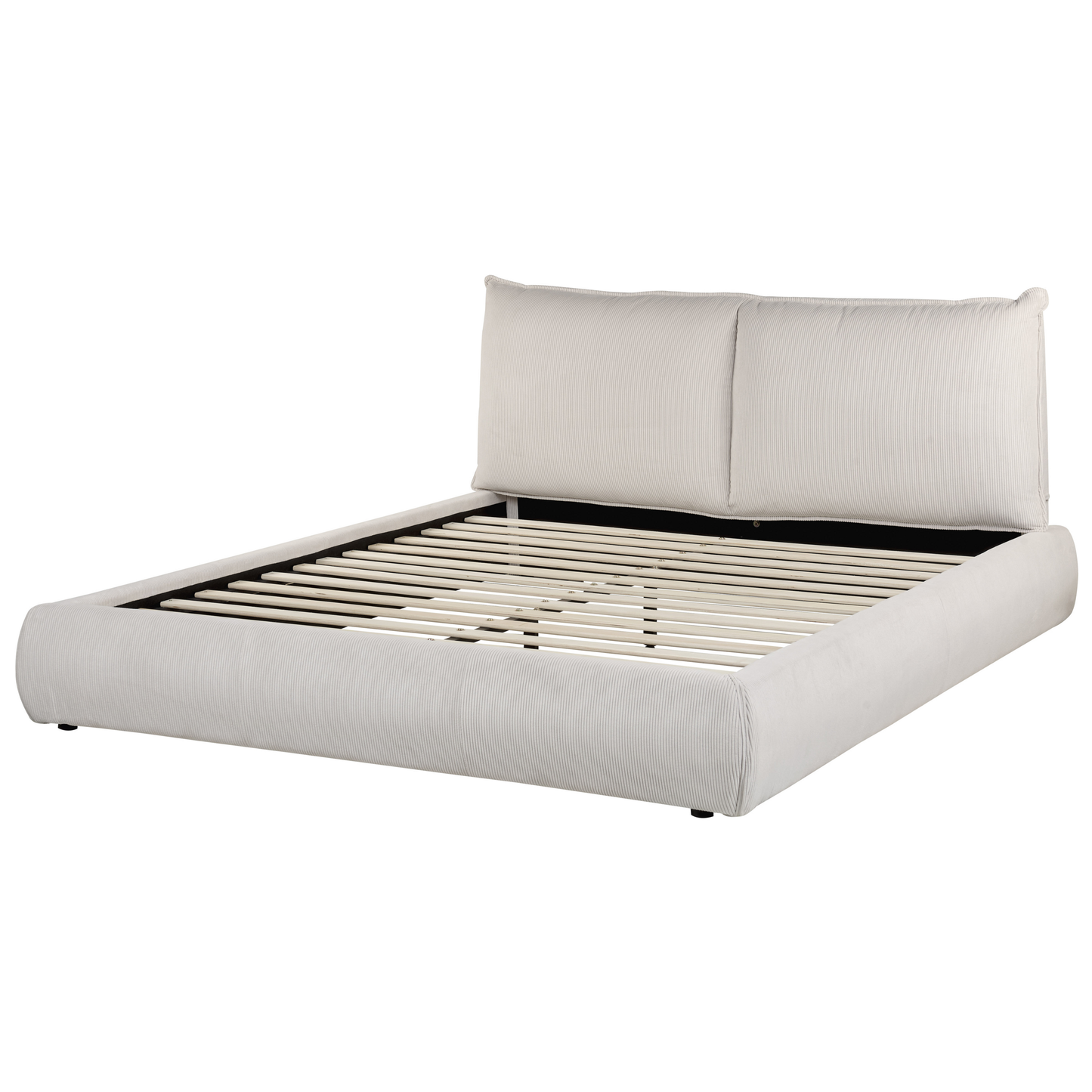 Bett mit Lattenrost Cord VINAY 160 x 200 cm Hellbeige