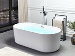 Freistehende Badewanne 169 x 80 cm oval weiss GOCTA