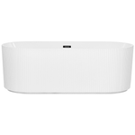 Freistehende Badewanne 169 x 80 cm oval weiss GOCTA