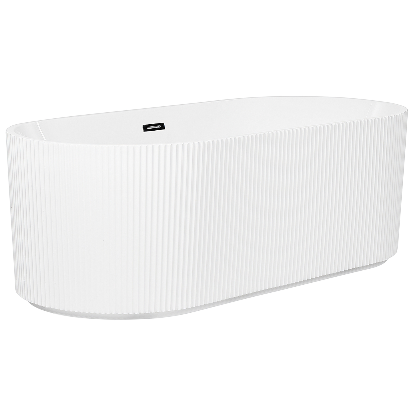 Freistehende Badewanne 169 x 80 cm oval weiss GOCTA