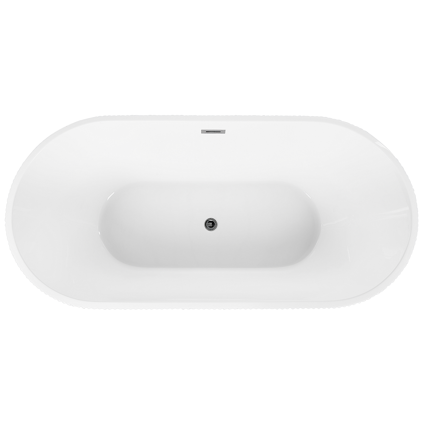Freistehende Badewanne 169 x 80 cm oval weiss GOCTA