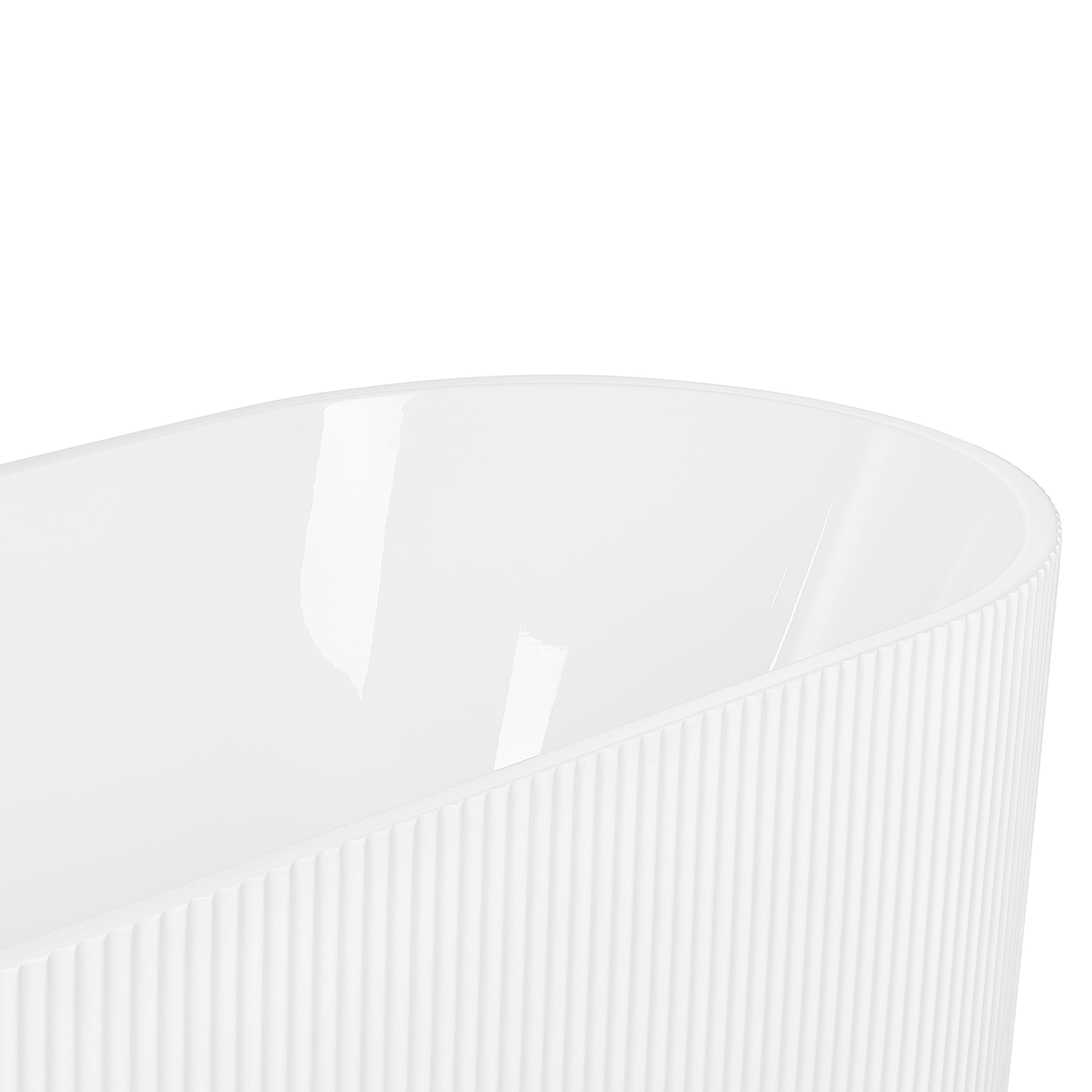 Freistehende Badewanne 169 x 80 cm oval weiss GOCTA