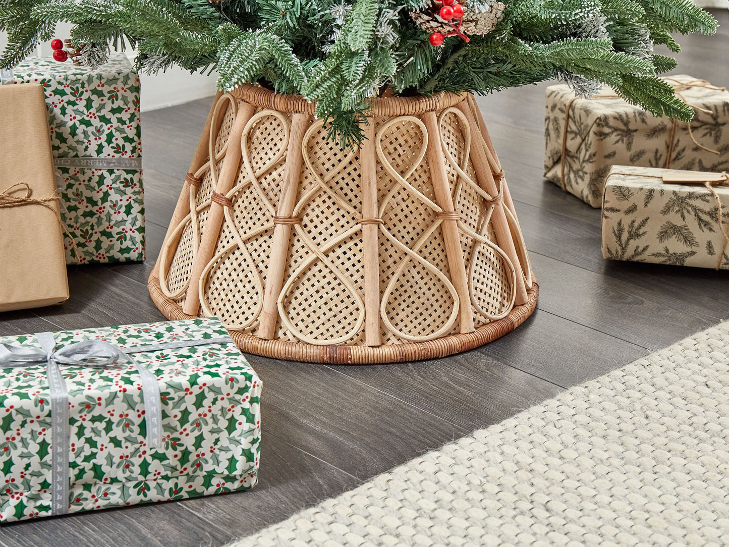 Weihnachtsbaumkragen AVENT Naturfarben 50 cm Rattan