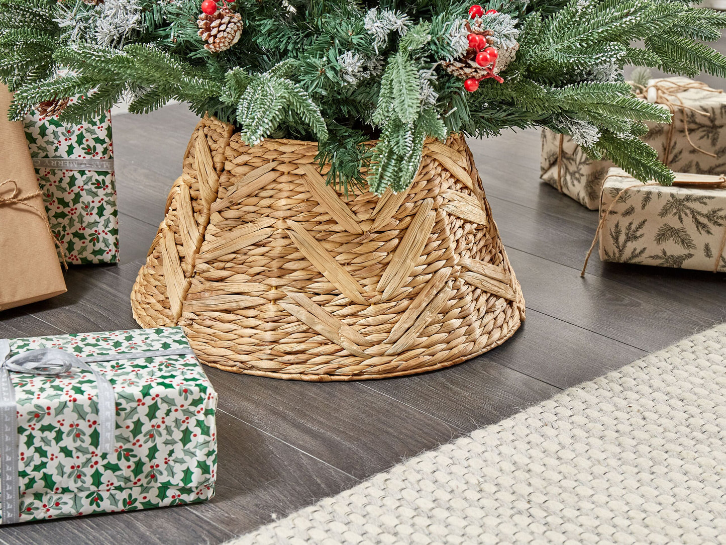 Weihnachtsbaumkragen SAPIN Naturfarben 50 cm Wasserhyazinthe