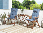 Bistro Set inkl. Kissen klappbar AMANTEA Holz Blau