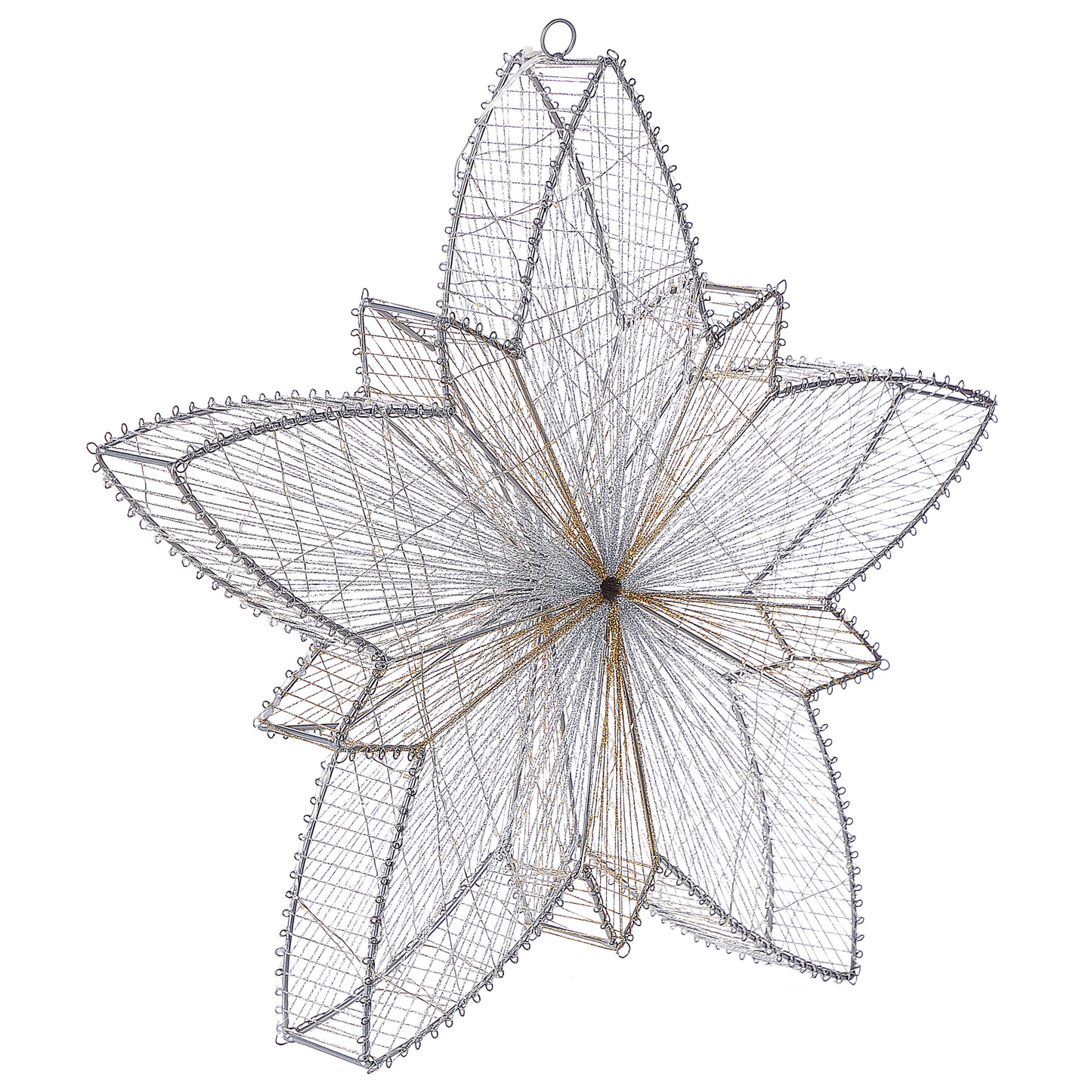 Outdoor Weihnachtsbeleuchtung LED silber Sternform 50 cm HOFSOS