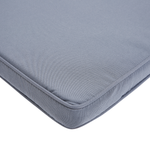 Gartenliege Akazienholz dunkelbraun Auflage blau rollbar AMANTEA