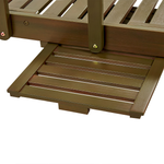 Gartenliege Akazienholz dunkelbraun Auflage grau rollbar AMANTEA