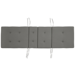 Gartenliege Akazienholz dunkelbraun Auflage grau rollbar AMANTEA