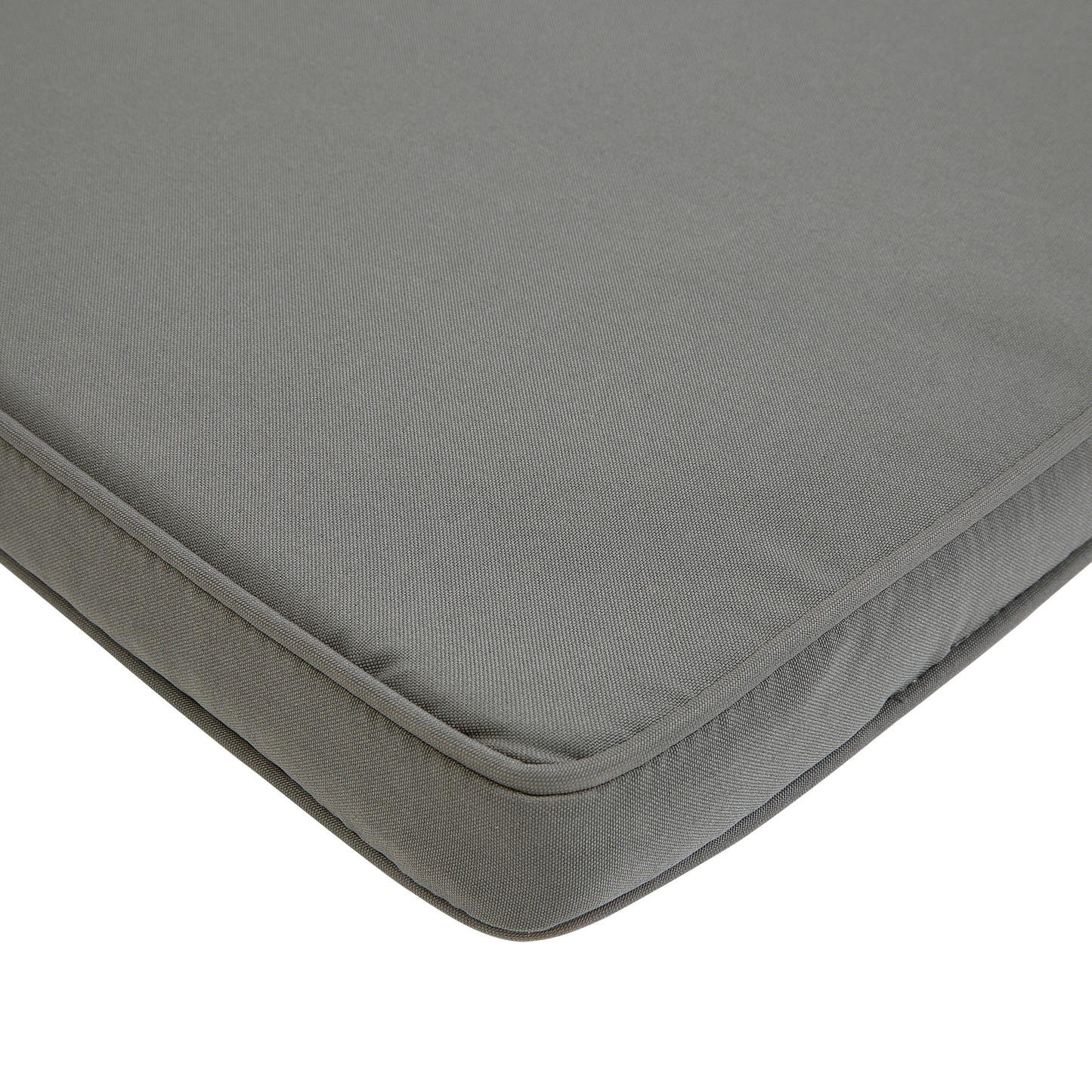 Gartenliege Akazienholz dunkelbraun Auflage grau rollbar AMANTEA