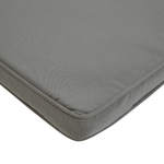 Gartenliege Akazienholz dunkelbraun Auflage grau rollbar AMANTEA