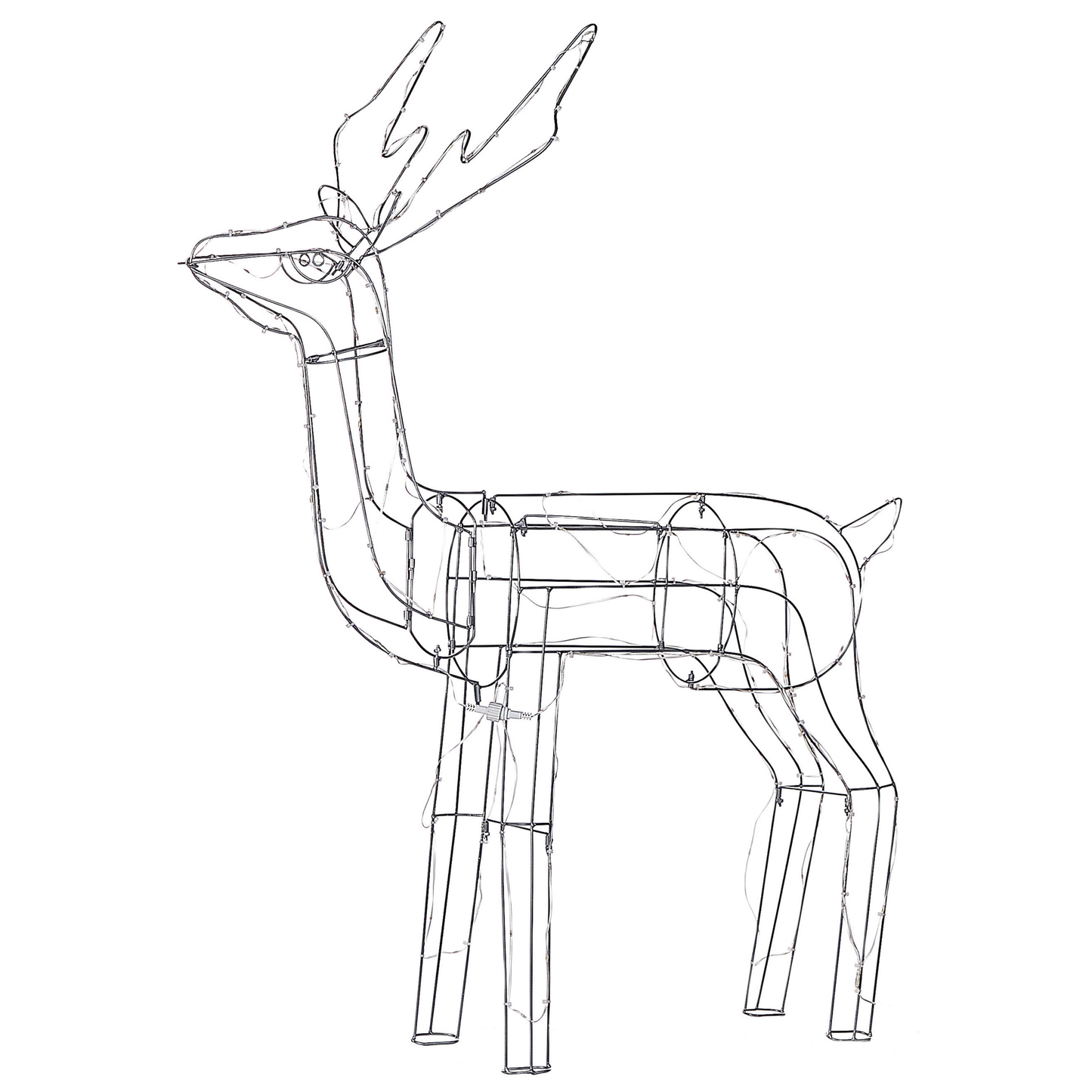 Outdoor Weihnachtsbeleuchtung LED silber Hirsch 117 cm LAUGAR