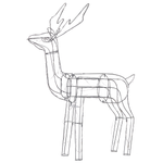 Outdoor Weihnachtsbeleuchtung LED silber Hirsch 117 cm LAUGAR