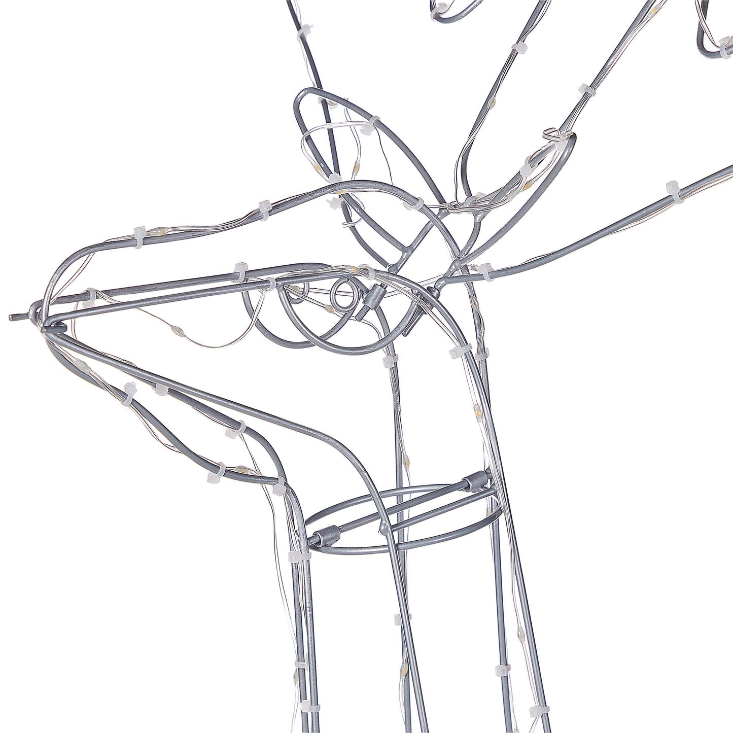 Outdoor Weihnachtsbeleuchtung LED silber Hirsch 117 cm LAUGAR