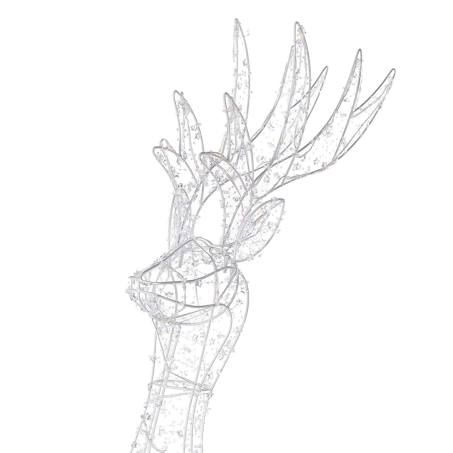 Outdoor Weihnachtsbeleuchtung LED silber Rentier 150 cm HELLA