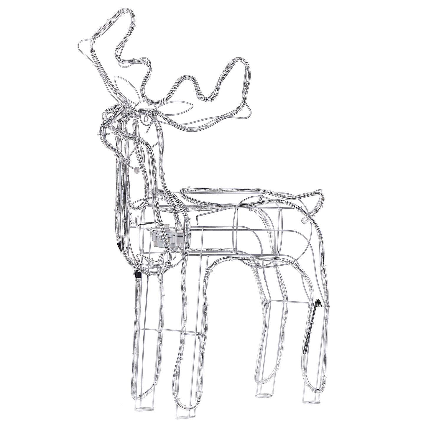 Outdoor Weihnachtsbeleuchtung LED weiss Rentier mit beweglichem Kopf 94 cm INNNES