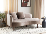 Chaiselongue Samtstoff taupe linksseitig CHAUMONT