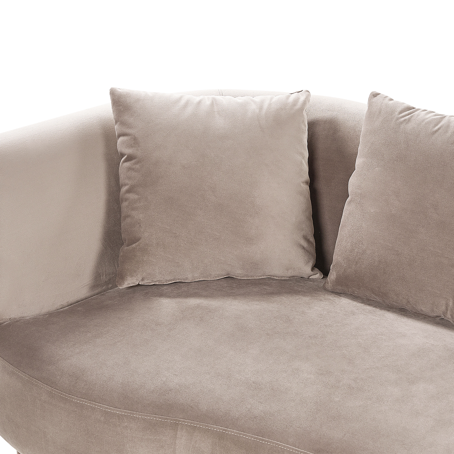 Chaiselongue Samtstoff taupe linksseitig CHAUMONT