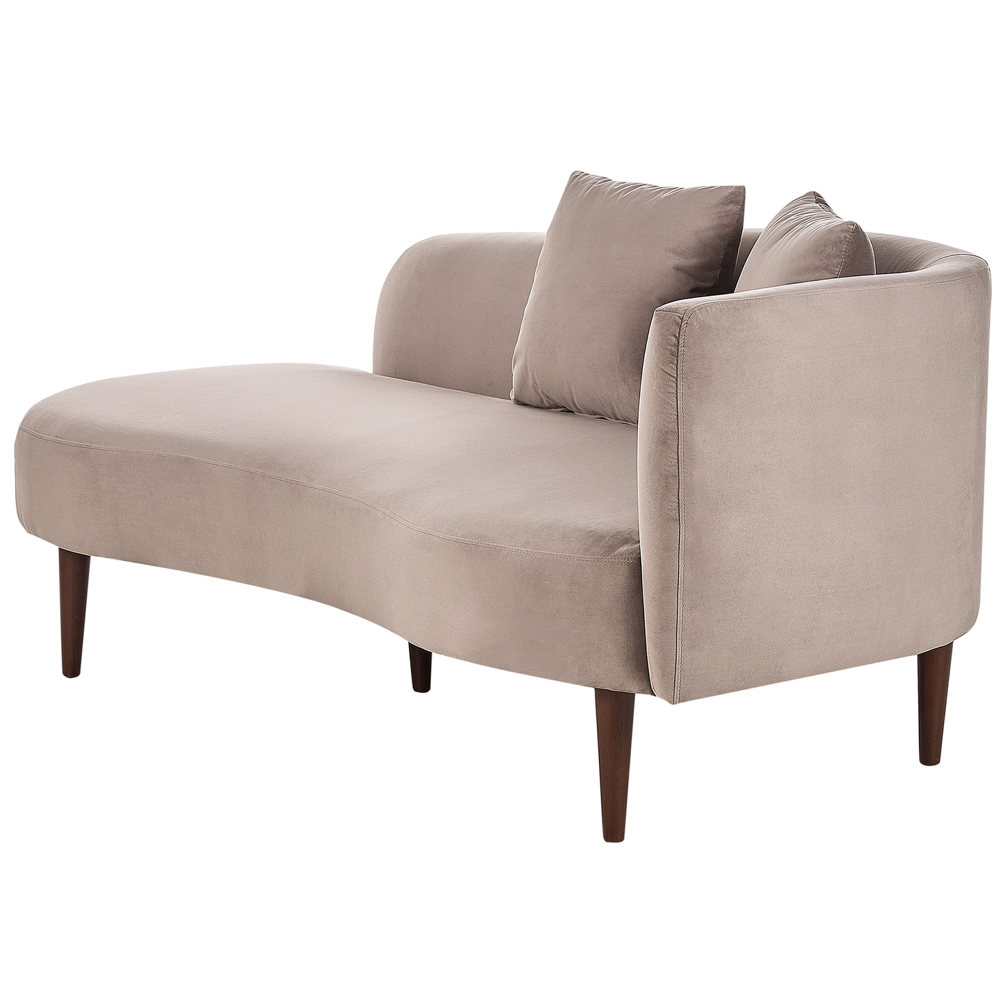 Chaiselongue Samtstoff taupe rechtsseitig CHAUMONT