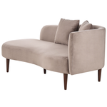 Chaiselongue Samtstoff taupe rechtsseitig CHAUMONT