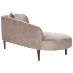 Chaiselongue Samtstoff taupe rechtsseitig CHAUMONT