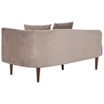 Chaiselongue Samtstoff taupe rechtsseitig CHAUMONT