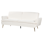 Schlafsofa 3-Sitzer Samtstoff Cremeweiss VETTRE