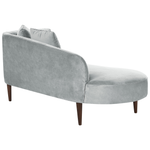 Chaiselongue Samtstoff hellgrau rechtsseitig CHAUMONT
