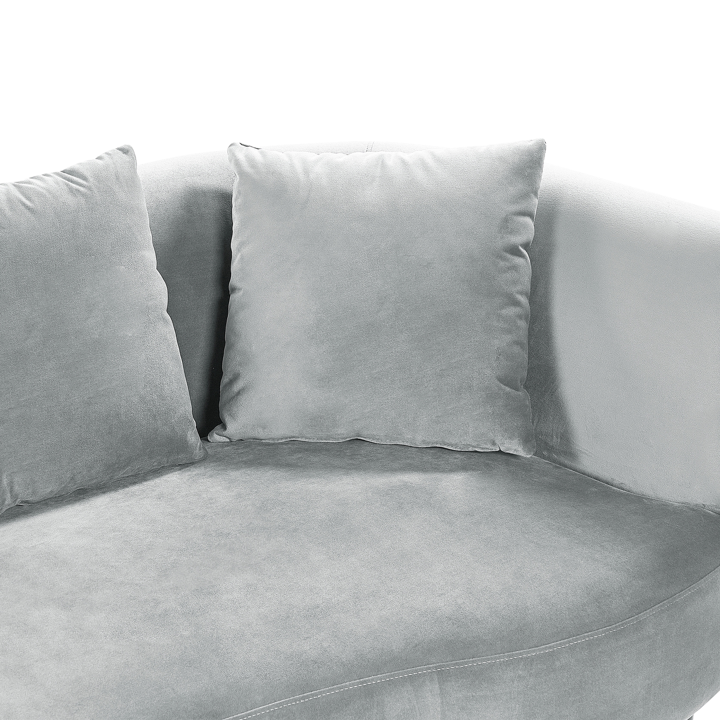 Chaiselongue Samtstoff hellgrau rechtsseitig CHAUMONT
