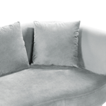 Chaiselongue Samtstoff hellgrau rechtsseitig CHAUMONT
