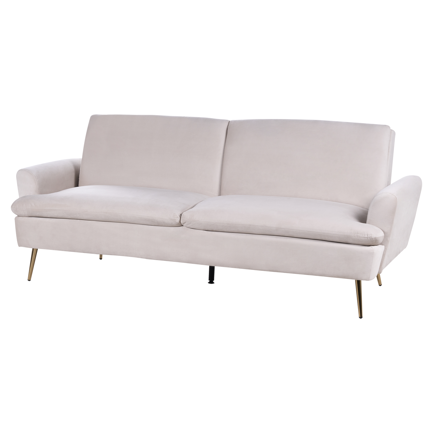 Schlafsofa 3-Sitzer Samtstoff Beige VETTRE