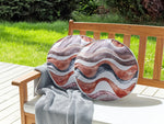 Gartenkissen 2er Set SEBORGA Abstraktes Muster 40 x 40 cm Braun
